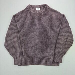 Wilfred‎ Chenille Sweater Womens Medium Purple Mock Neck Ribbed Knit size M